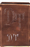 DT - Interessante alte Kupfer-Schablone zum Sticken von Monogrammen