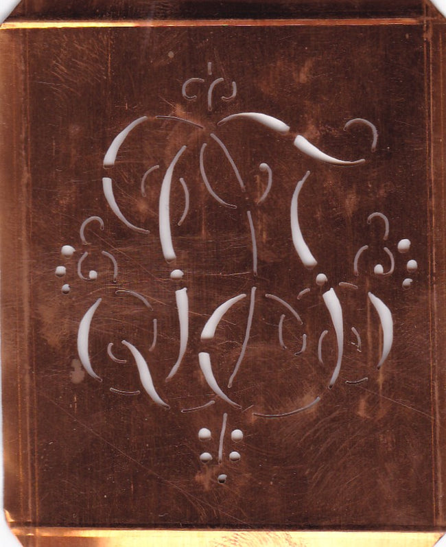 DT - Hübsche alte verschnörkelte Monogrammschablone