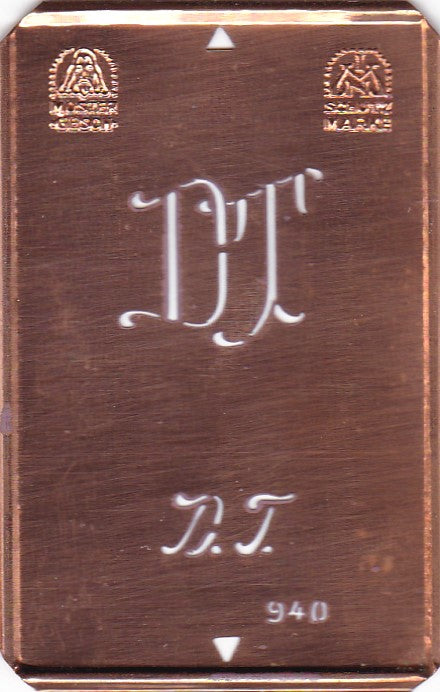 DT - Alte Monogramm Schablone nicht nur zum Sticken