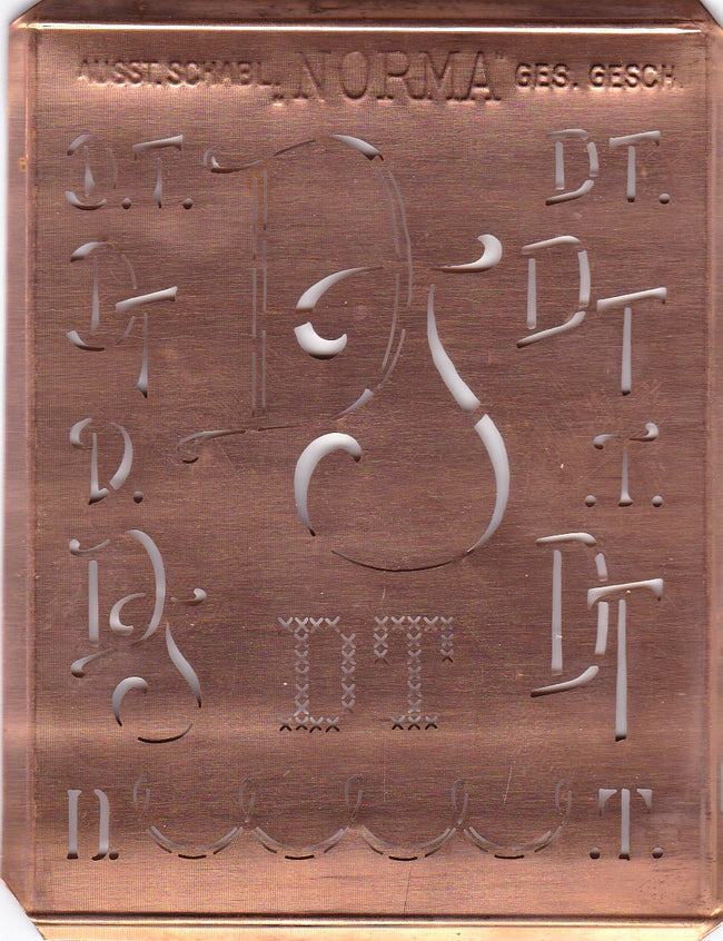 DT - Hübsche alte Monogrammschablone