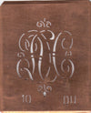 DU - Alte Monogrammschablone aus Kupfer