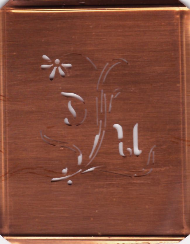 DU - Hübsche, verspielte Monogramm Schablone Blumenumrandung