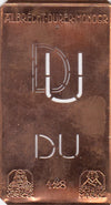 DU - Kleine Monogramm-Schablone in Jugendstil-Schrift