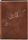 DU - Seltene Stickvorlage - Uralte Wäscheschablone mit Wappen - Medaillon