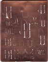 DU - Große attraktive Kupferschablone mit vielen Monogrammen