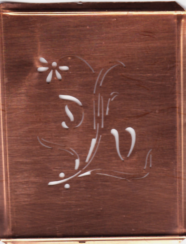 DV - Hübsche, verspielte Monogramm Schablone Blumenumrandung