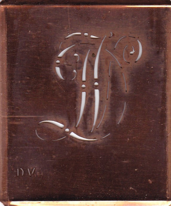 DV - Alte verschlungene Monogramm Stick Schablone