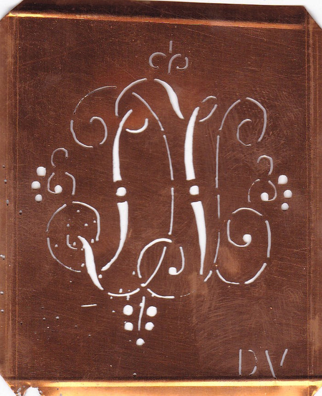 DV - Hübsche alte verschnörkelte Monogrammschablone