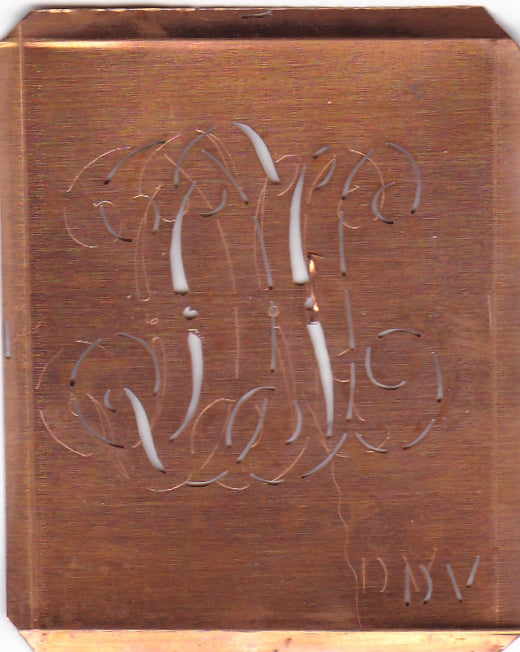 DV - Uralte Monogramm Schablone zum Sticken