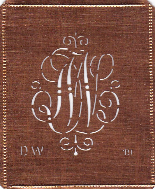 DW - Alte verschlungene zarte Stickschablone