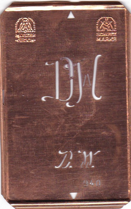 DW - Alte Monogramm Schablone nicht nur zum Sticken
