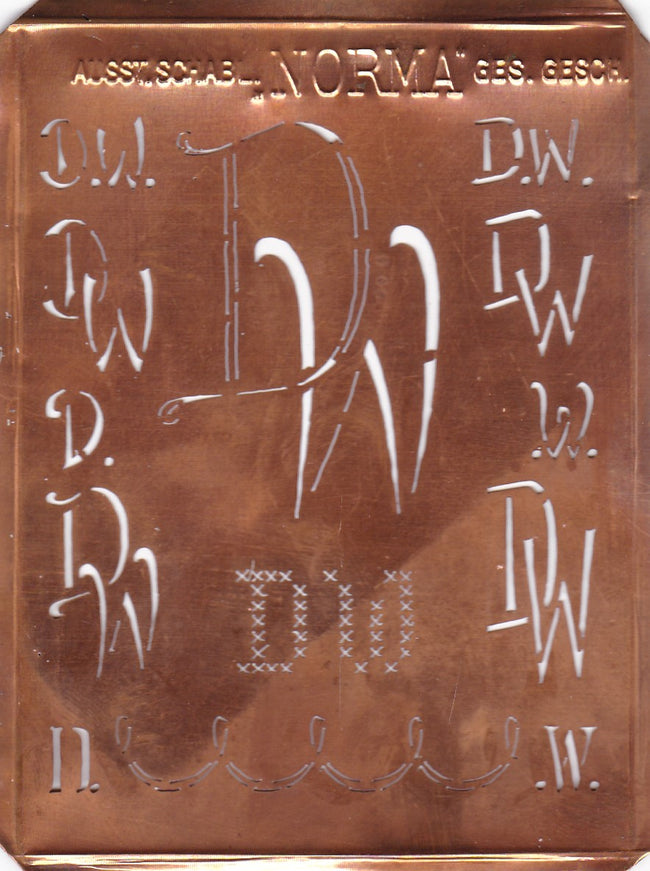 DW - Hübsche alte Monogrammschablone