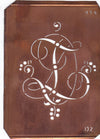 DZ - Alte Monogramm Schablone mit Schnörkeln