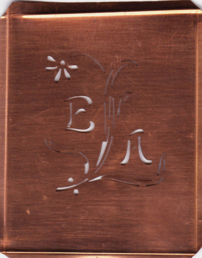 EA - Hübsche, verspielte Monogramm Schablone Blumenumrandung