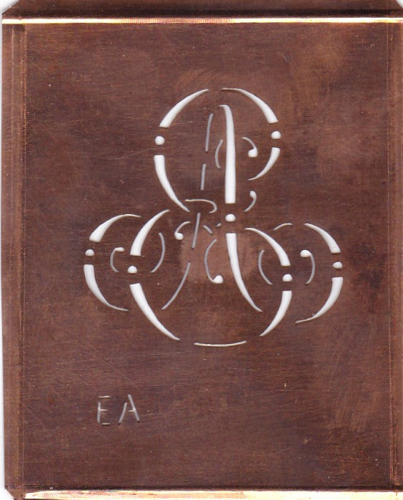 EA - Alte verschlungene Monogramm Stick Schablone