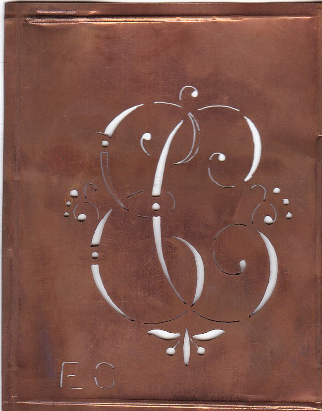 EC - Hübsche alte verschnörkelte Monogrammschablone