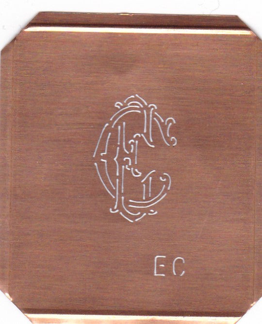 EC - Besonders hübsche alte Schablone für die Aussteuerwäsche