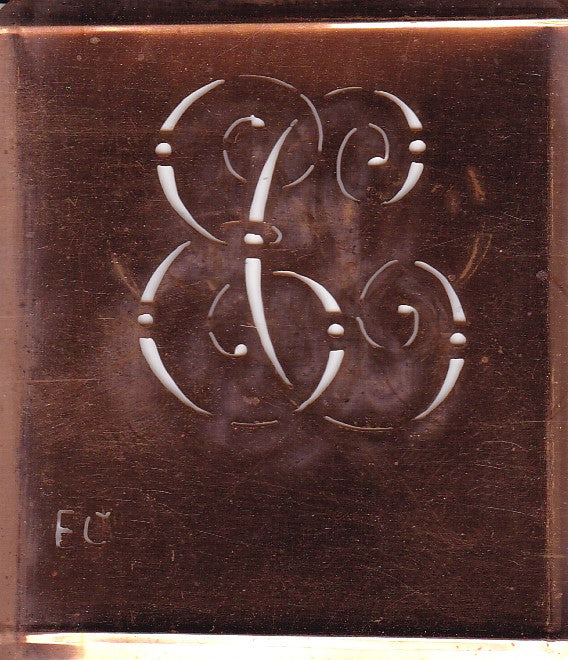 EC - Alte verschlungene Monogramm Stick Schablone