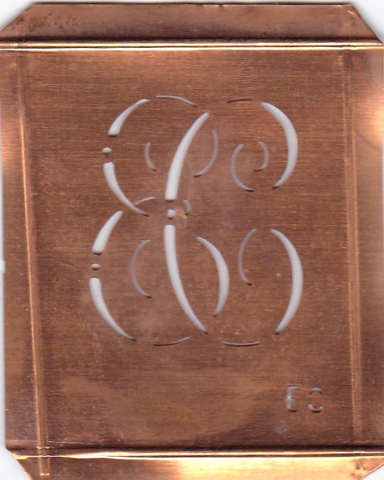 EC - Alte Monogramm Schablone zum Sticken und vieles mehr