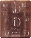 ED - Uralte Monogrammschablone aus Kupferblech