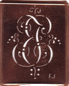 EJ - Alte Monogramm Schablone mit nostalgischen Schnörkeln