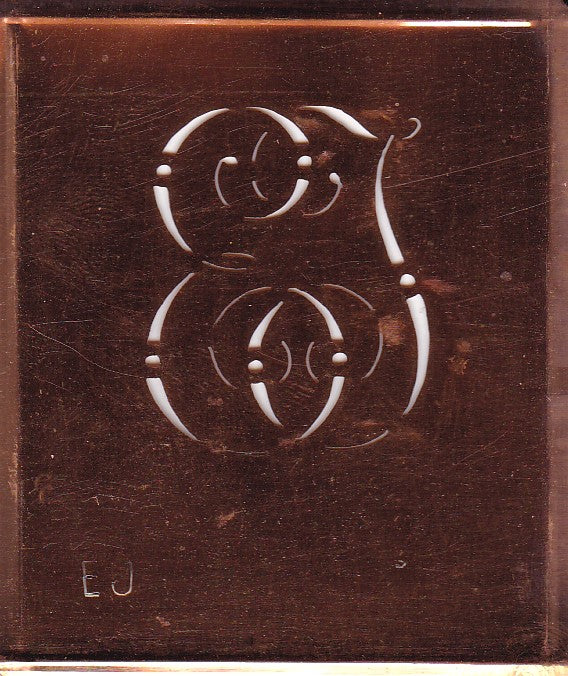EJ - Alte verschlungene Monogramm Stick Schablone