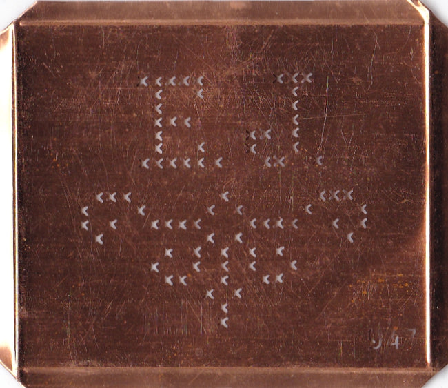 EJ - Alte niedliche Kreuzstich Monogramm Schablone