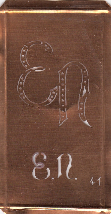 EN - Alte Monogramm Schablone zum Sticken
