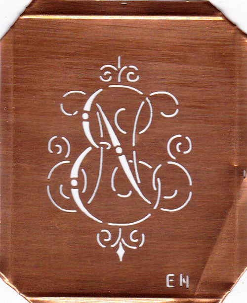 EN - Alte, verschlungene Monogrammschablone