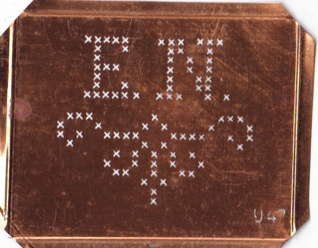 EN - Alte niedliche Kreuzstich Monogramm Schablone