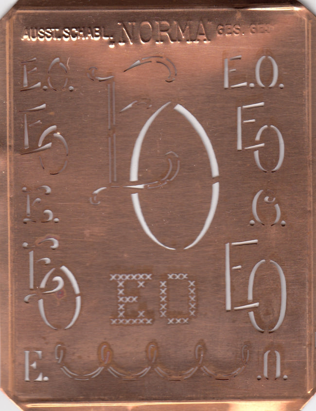 EO - Hübsche alte Monogrammschablone