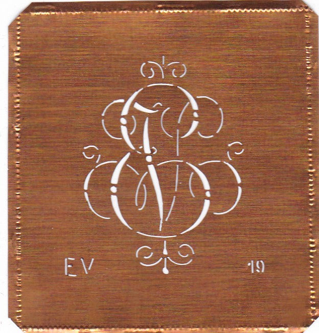 EV - Alte verschlungene zarte Stickschablone