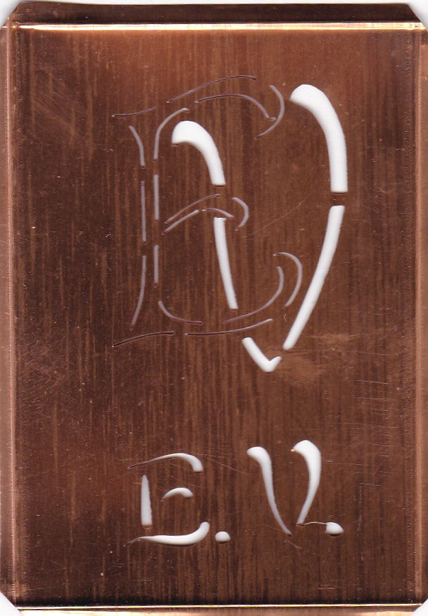 EV - Stickschablone für 2 verschiedene Monogramme