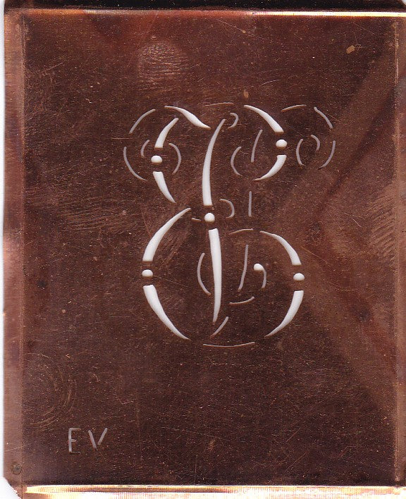 EV - Alte verschlungene Monogramm Stick Schablone