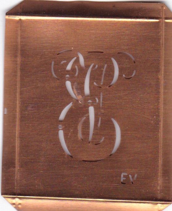 EV - Alte Monogramm Schablone zum Sticken und vieles mehr