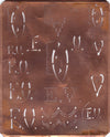 EV - Große attraktive Kupferschablone mit vielen Monogrammen