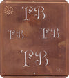 FB - Alte Kupferschablone mit 4 Monogrammen