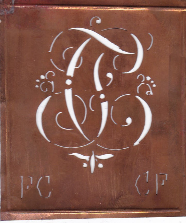 FC - Hübsche alte verschnörkelte Monogrammschablone