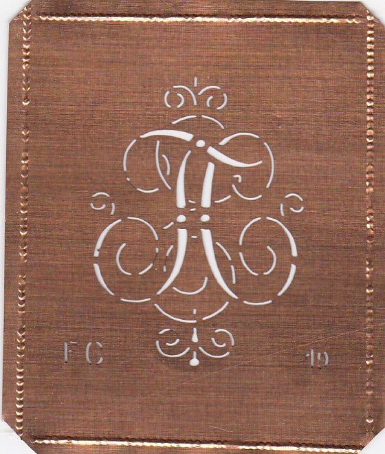 FC - Alte verschlungene zarte Stickschablone