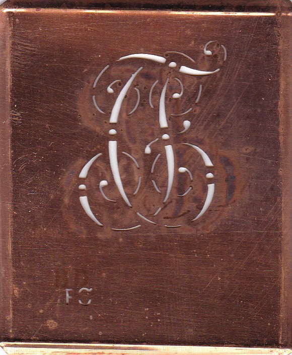 FC - Alte verschlungene Monogramm Stick Schablone