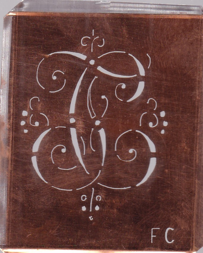 FC - Hübsche alte verschnörkelte Monogrammschablone