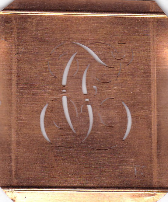 FC - Alte Monogramm Schablone zum Sticken und vieles mehr