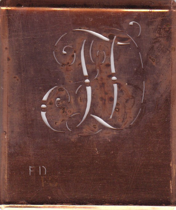 FD - Alte verschlungene Monogramm Stick Schablone