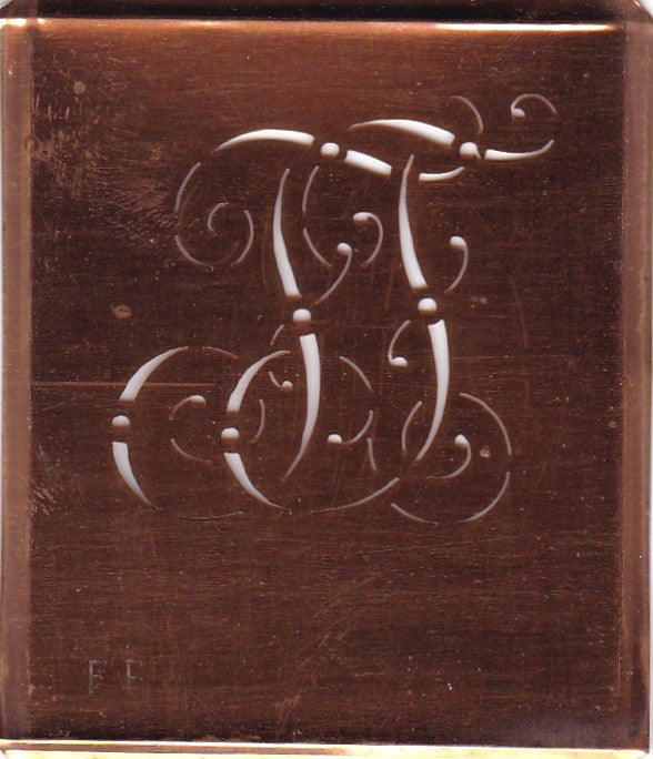 FF - Alte verschlungene Monogramm Stick Schablone