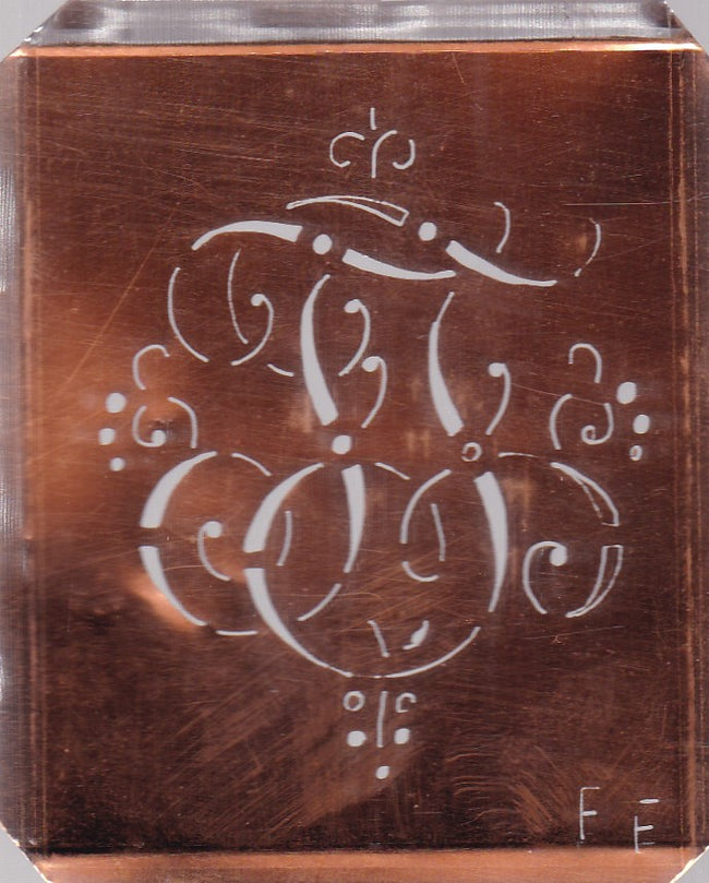 WA - Hübsche alte verschnörkelte Monogrammschablone