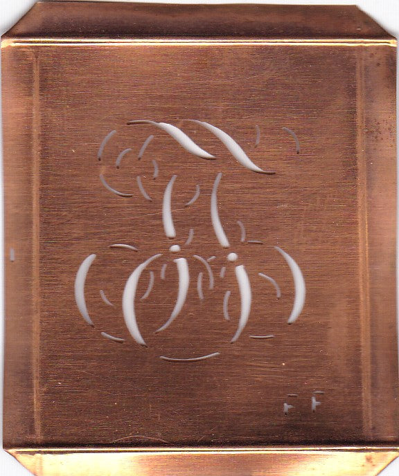 FF - Alte Monogramm Schablone zum Sticken und vieles mehr