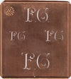 FG - Alte Kupferschablone mit 4 Monogrammen