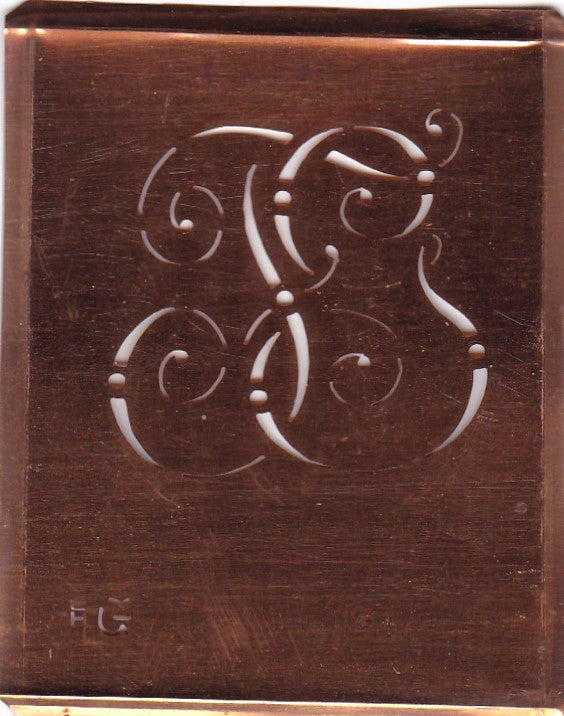 FG - Alte verschlungene Monogramm Stick Schablone