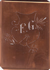 FG - Seltene Stickvorlage - Uralte Wäscheschablone mit Wappen - Medaillon