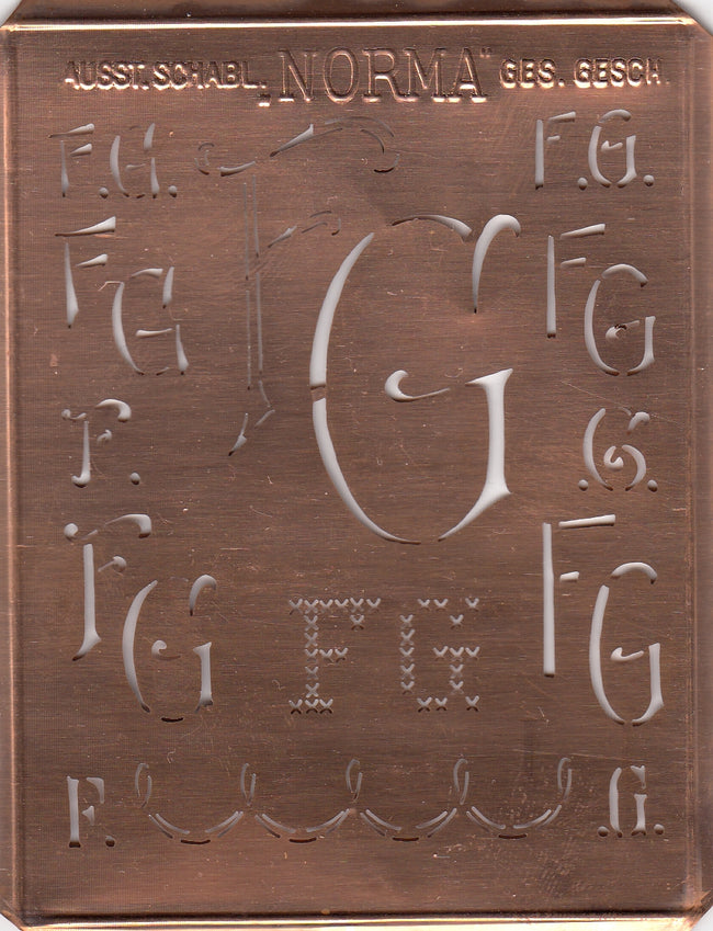 FG - Hübsche alte Monogrammschablone
